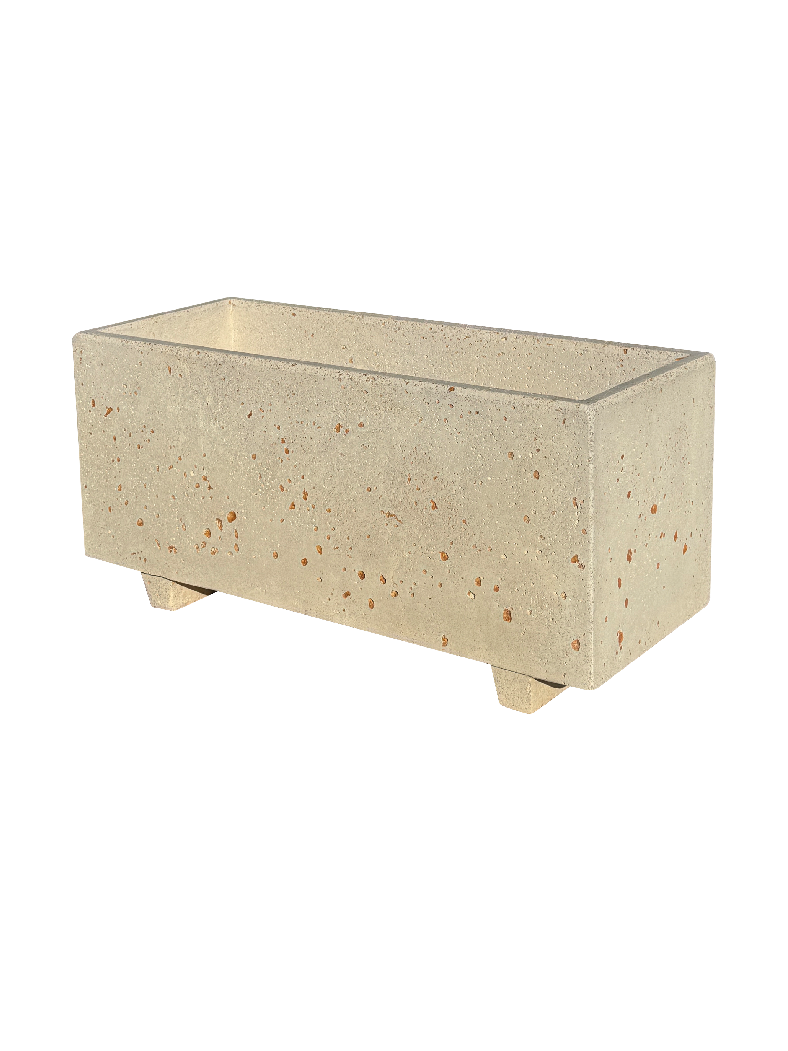 NatureLine 100 in Effetto Travertino - Vaso Rettangolare in Cemento: Eleganza e Robustezza per i Tuoi Spazi Verdi - Notaro Manufatti