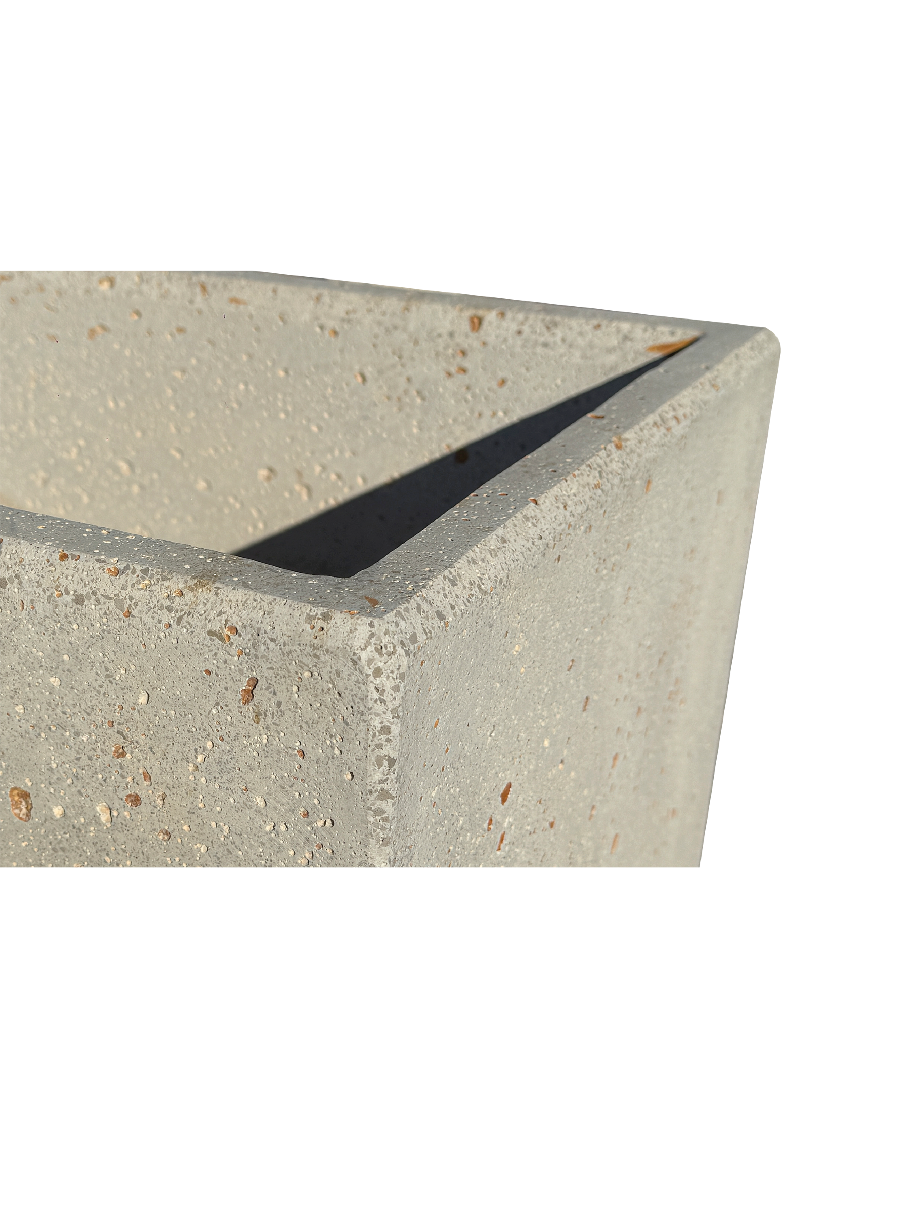 NatureLine 100 in Effetto Travertino - Vaso Rettangolare in Cemento: Eleganza e Robustezza per i Tuoi Spazi Verdi - Notaro Manufatti