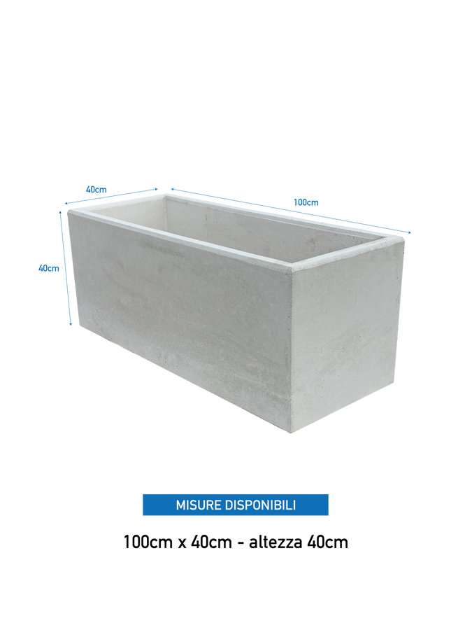 NatureLine 100 - Vaso Rettangolare in Cemento: Eleganza e Robustezza per i Tuoi Spazi Verdi