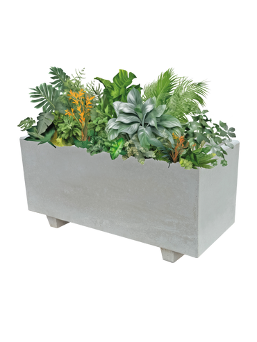 NatureLine 100 in Cemento Bianco - Vaso Rettangolare in Cemento: Eleganza e Robustezza per i Tuoi Spazi Verdi - Notaro Manufatti