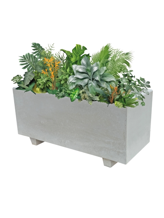 NatureLine 100 in Cemento Bianco - Vaso Rettangolare in Cemento: Eleganza e Robustezza per i Tuoi Spazi Verdi - Notaro Manufatti