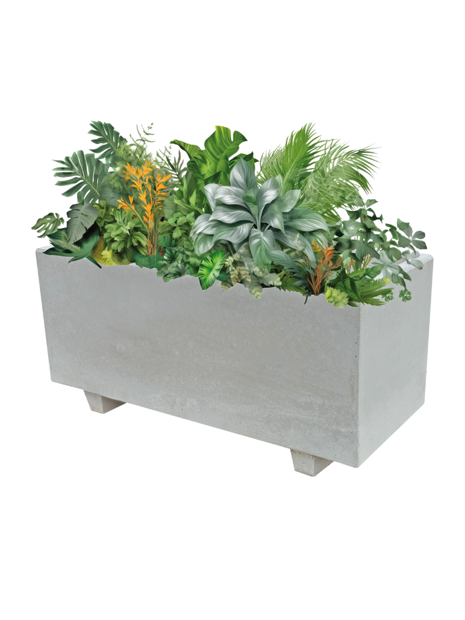 Vaso da fiori resistente alle intemperie, in elegante effetto cemento, antracite, quadrato, dimensioni: 40 x 40 cm, altezza 39 cm, con rotelle, capacità 36 l, paradiso floreale Vaso da fiori resistente alle intemperie, in elegante effetto cemento, antracite, quadrato, dimensioni: 40 x 40 cm, altezza 39 cm, con rotelle, capacità 36 l, paradiso floreale