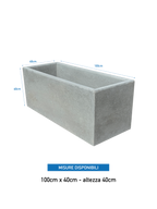 NatureLine 100 in Cemento Grigio - Vaso Rettangolare in Cemento: Eleganza e Robustezza per i Tuoi Spazi Verdi - Notaro Manufatti