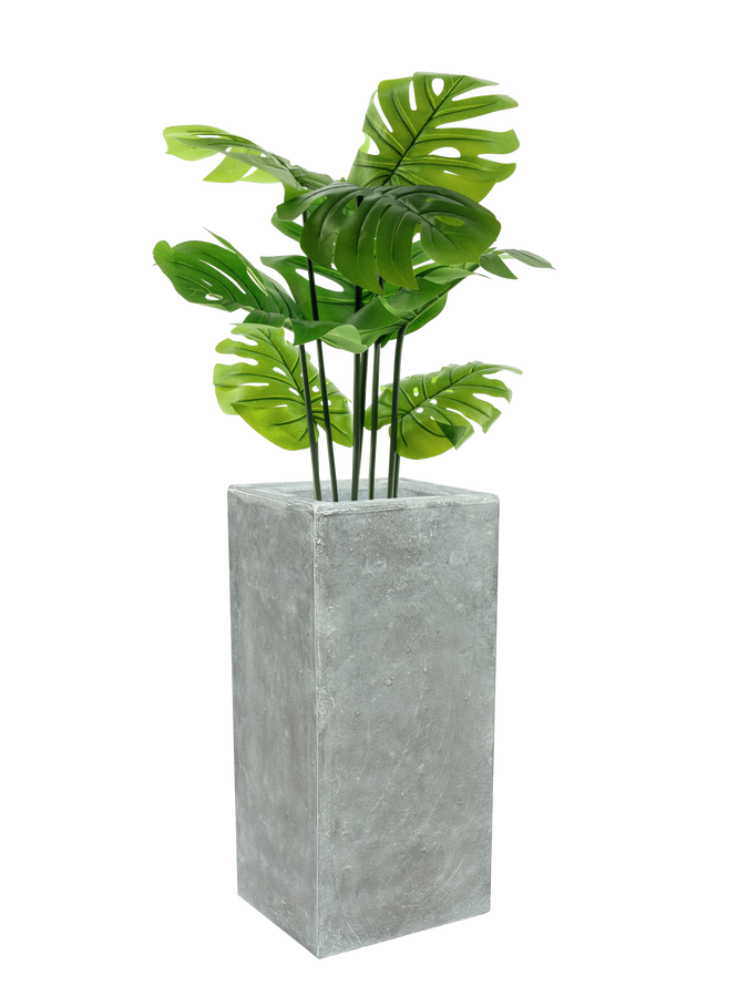 Vaso Alto Nik Cemento Grigio – Fioriera Moderna Effetto Industriale