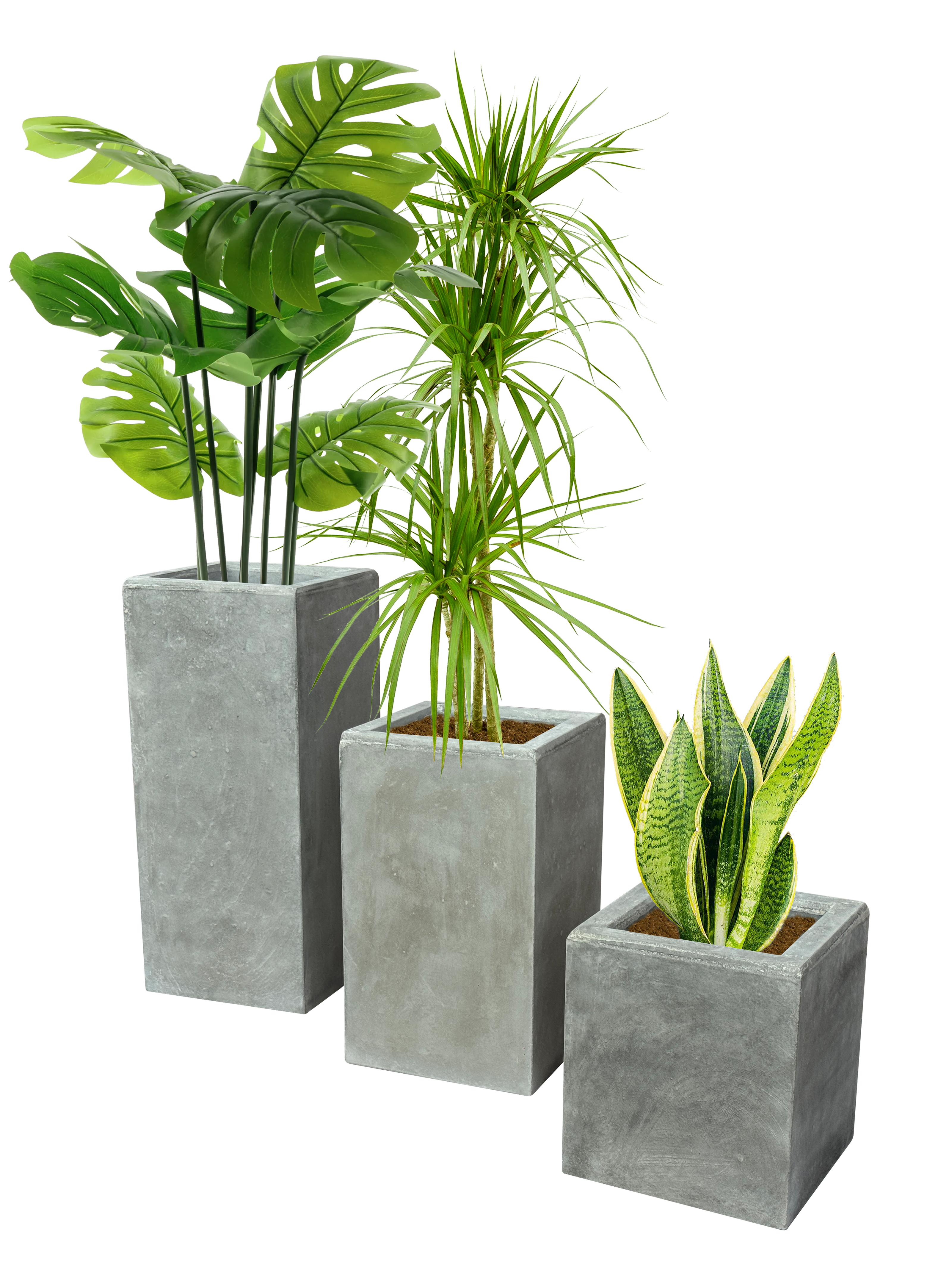 Vaso Alto Nik Cemento Grigio – Fioriera Moderna Effetto Industriale