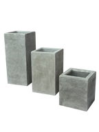 Vaso Alto Nik Cemento Grigio – Fioriera Moderna Effetto Industriale