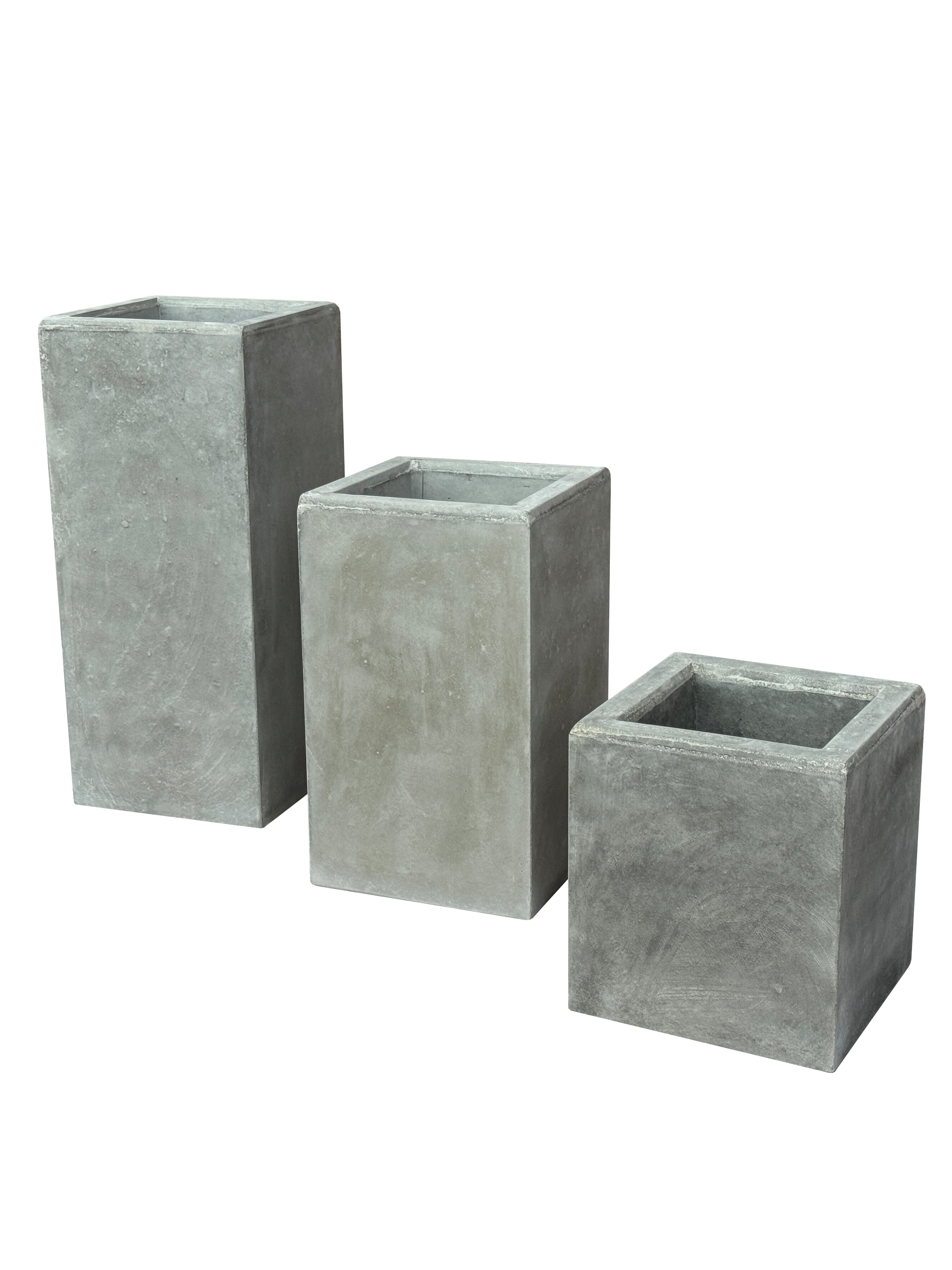 Vaso Alto Nik Cemento Grigio – Fioriera Moderna Effetto Industriale