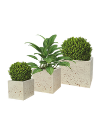 Vaso Quadrato Linea Effetto Travertino – Fioriera Design per Giardino e Hotel
