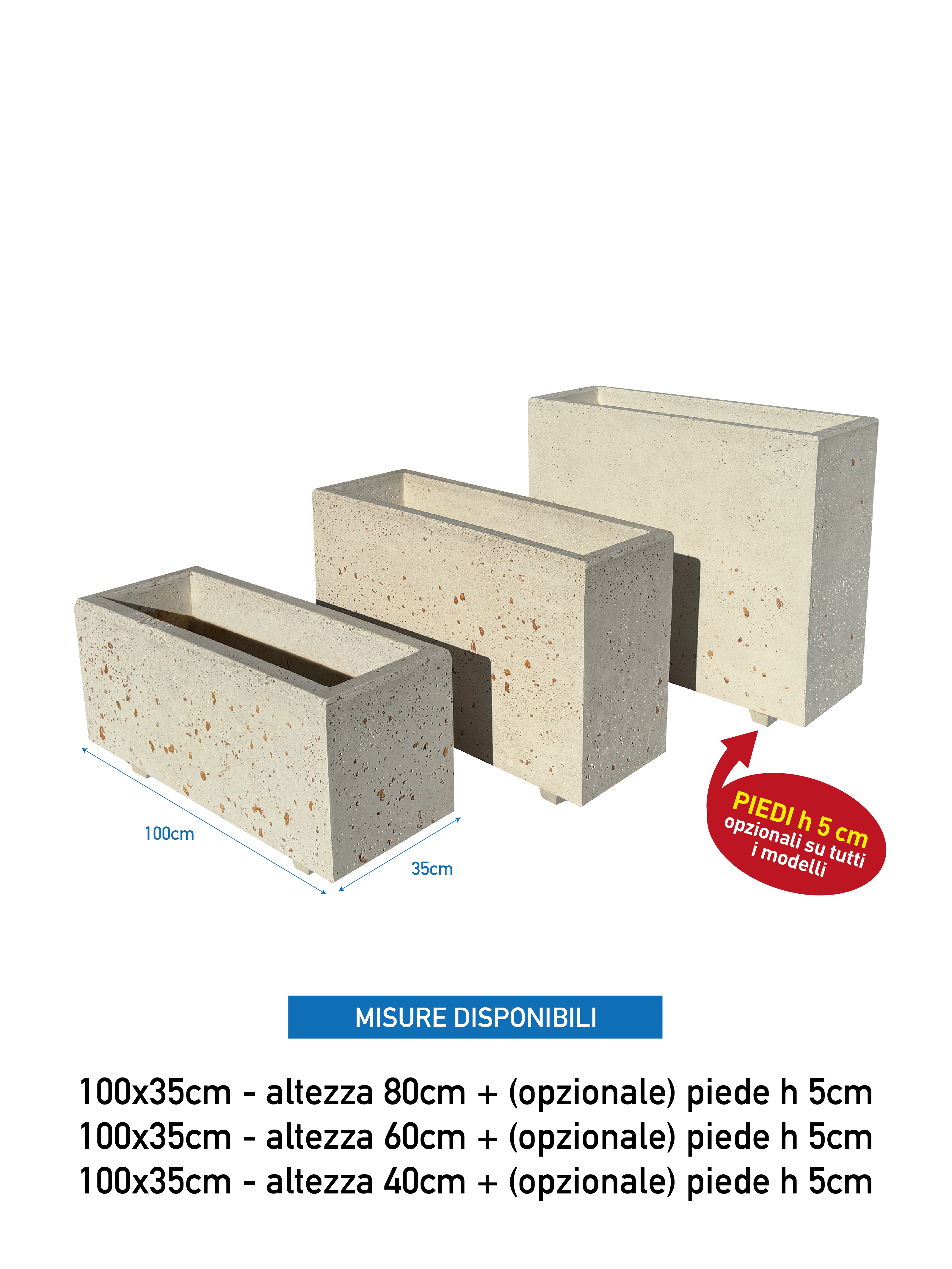 Vasi Rettangolari Modello Nik - Notaro Manufatti