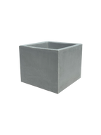 Vaso Quadrato Linea Cemento Grigio Effetto Industriale – Fioriera Moderna da Esterno