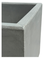 Vaso Quadrato Linea Cemento Grigio Effetto Industriale – Fioriera Moderna da Esterno