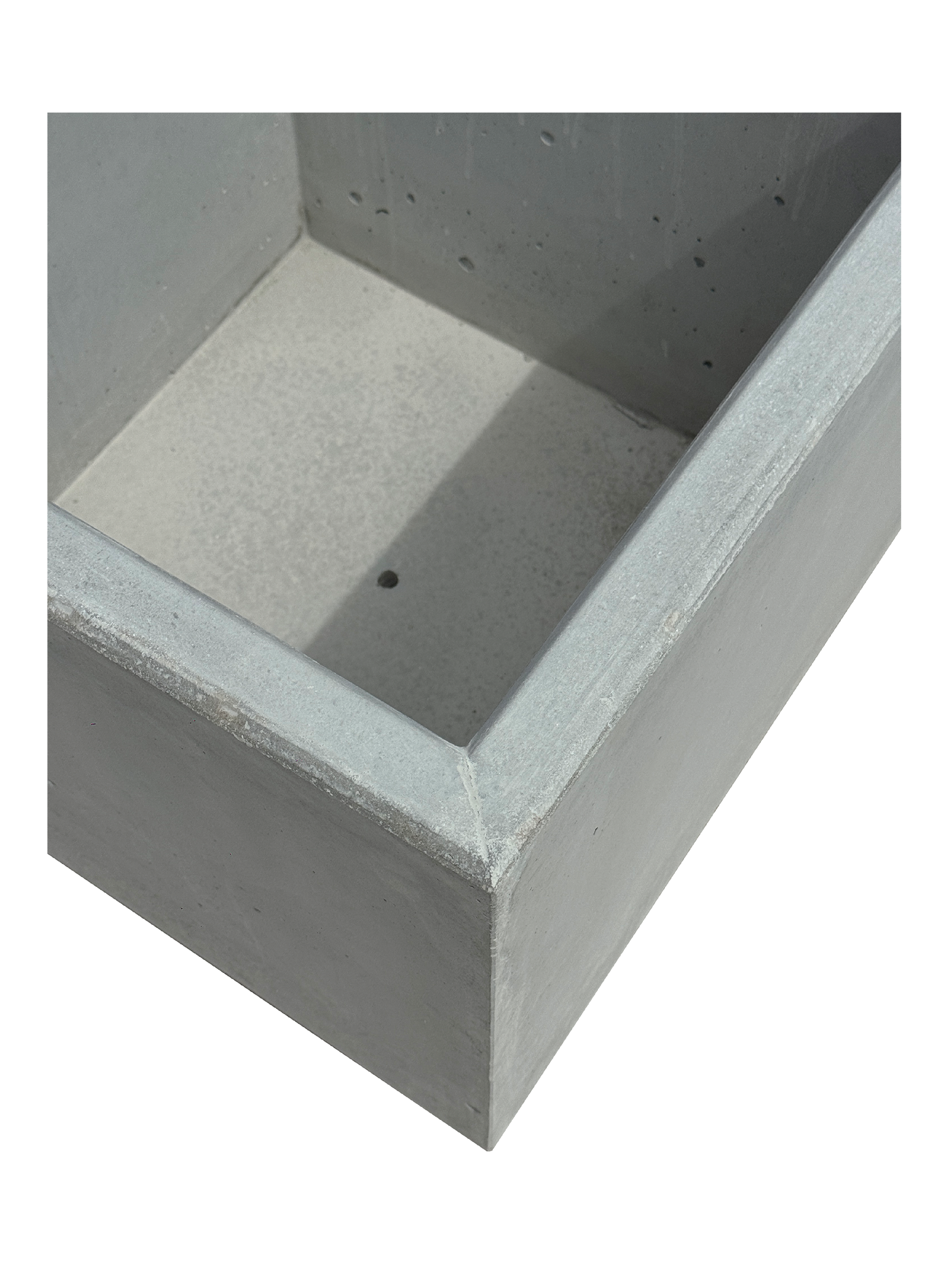Vaso Quadrato Linea Cemento Grigio Effetto Industriale – Fioriera Moderna da Esterno