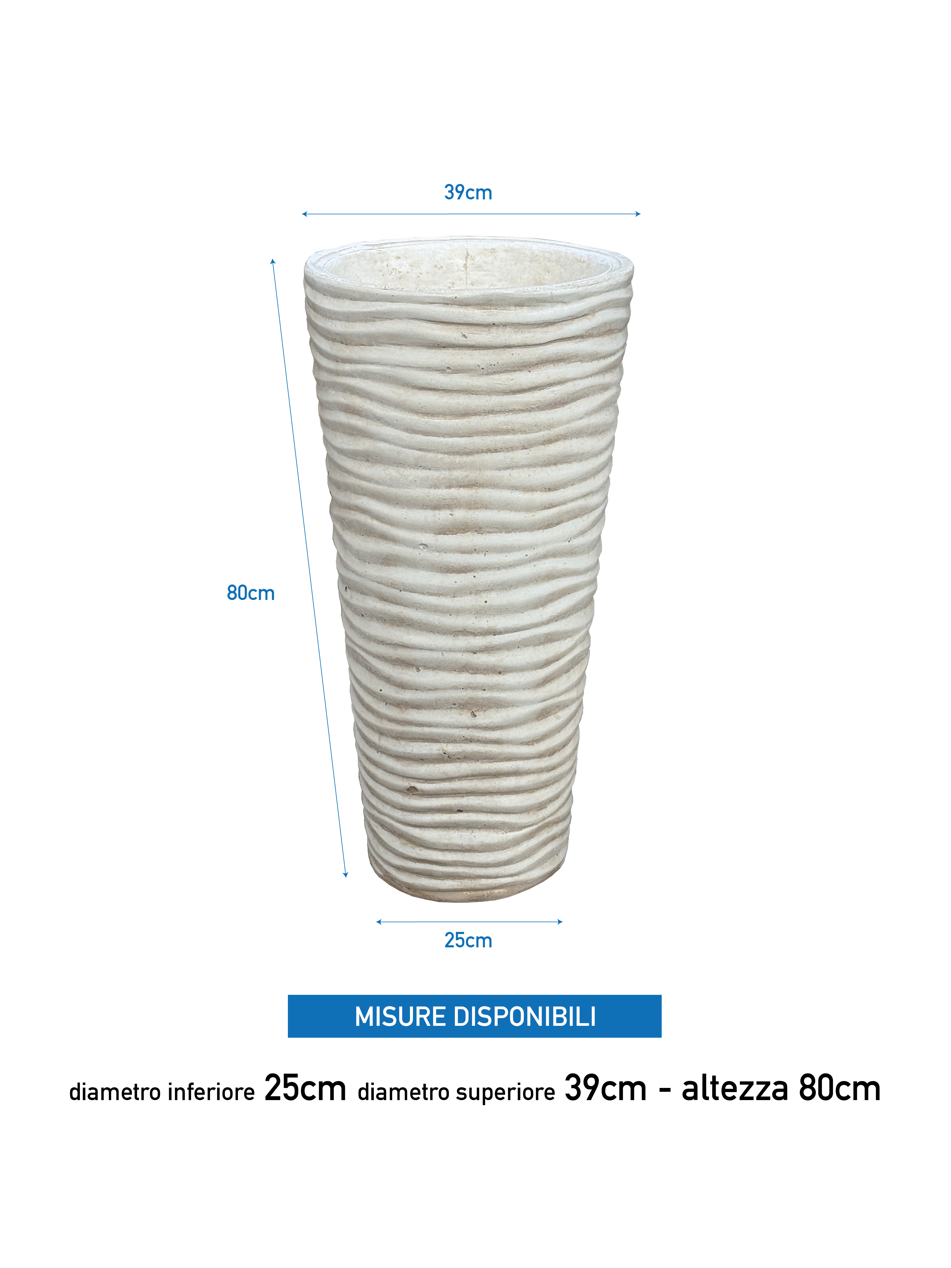 Vaso Onda Tondo Anticato Beige - Notaro Manufatti