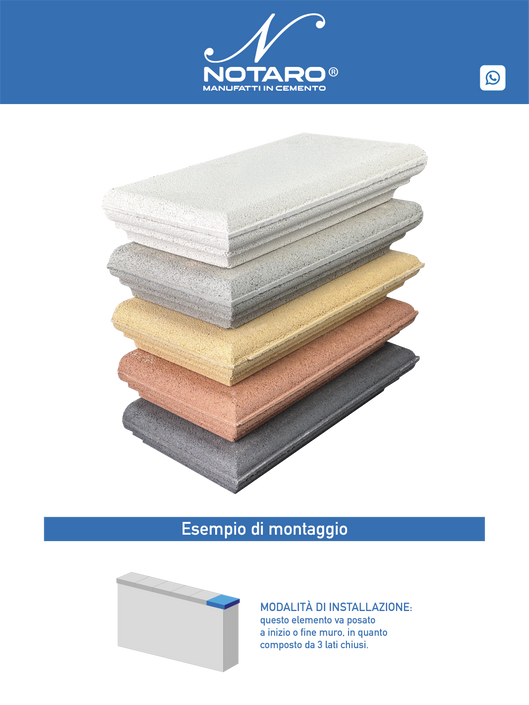 Testata Classica Con Toro Per Coprimuro in Cemento – La Finitura elegante per la Fine del Muro