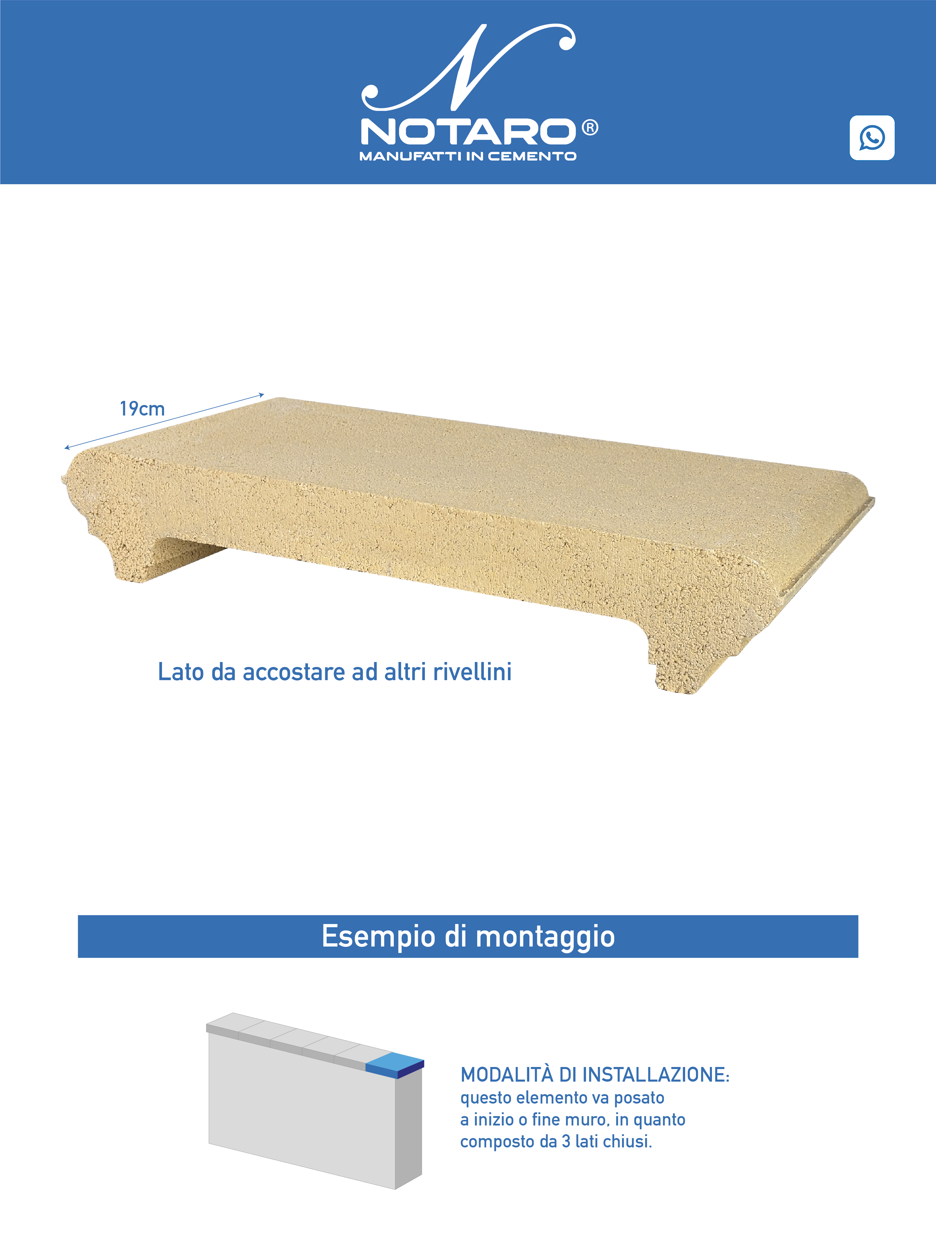 Testata Classica Con Toro Per Coprimuro in Cemento – La Finitura elegante per la Fine del Muro