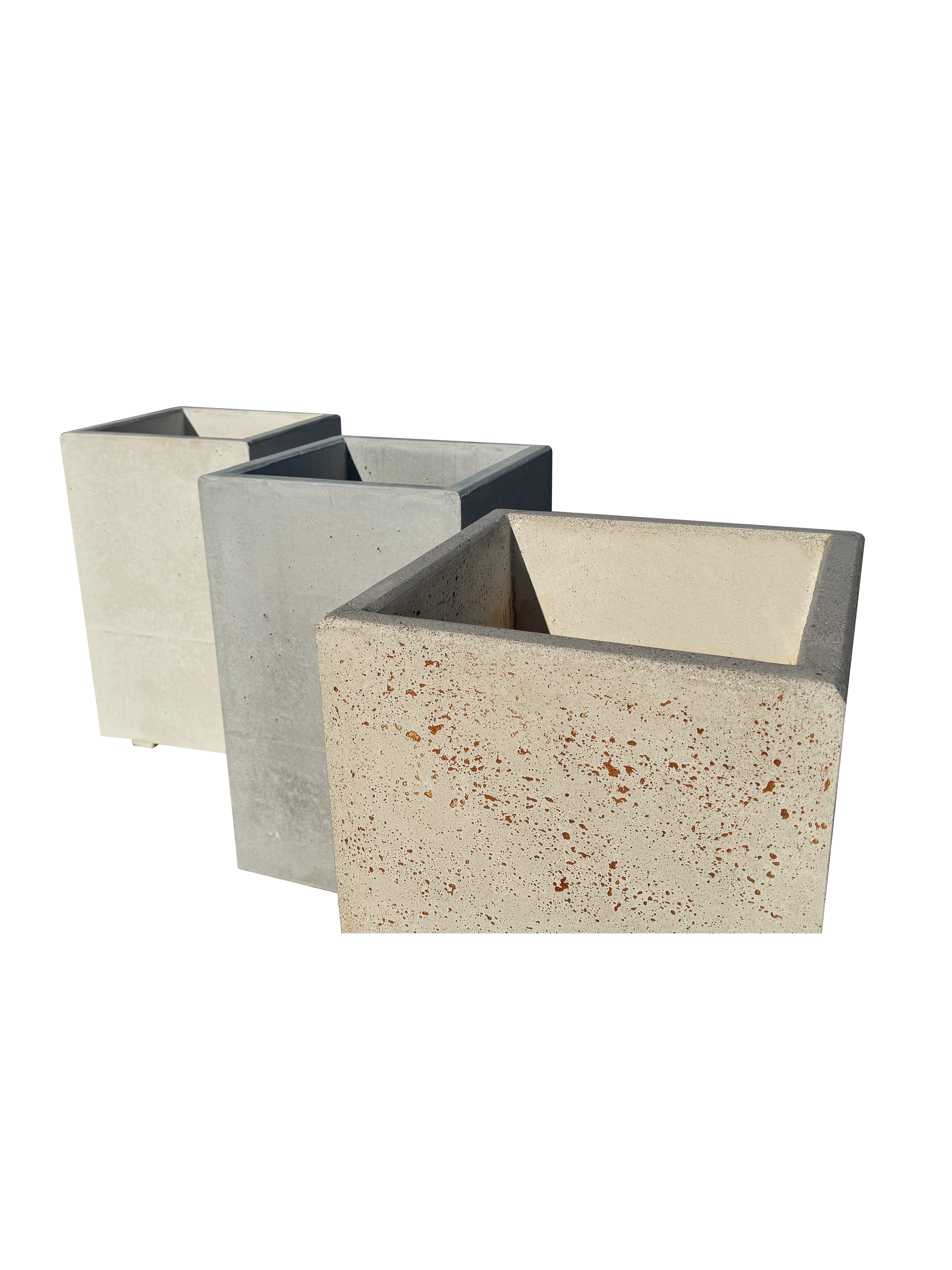 Vaso Alto modello Linea da cm. 50x50xh.80 - Cemento Bianco - Notaro Manufatti