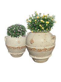 Vaso Orcio in Cemento Effetto Travertino per Esterni