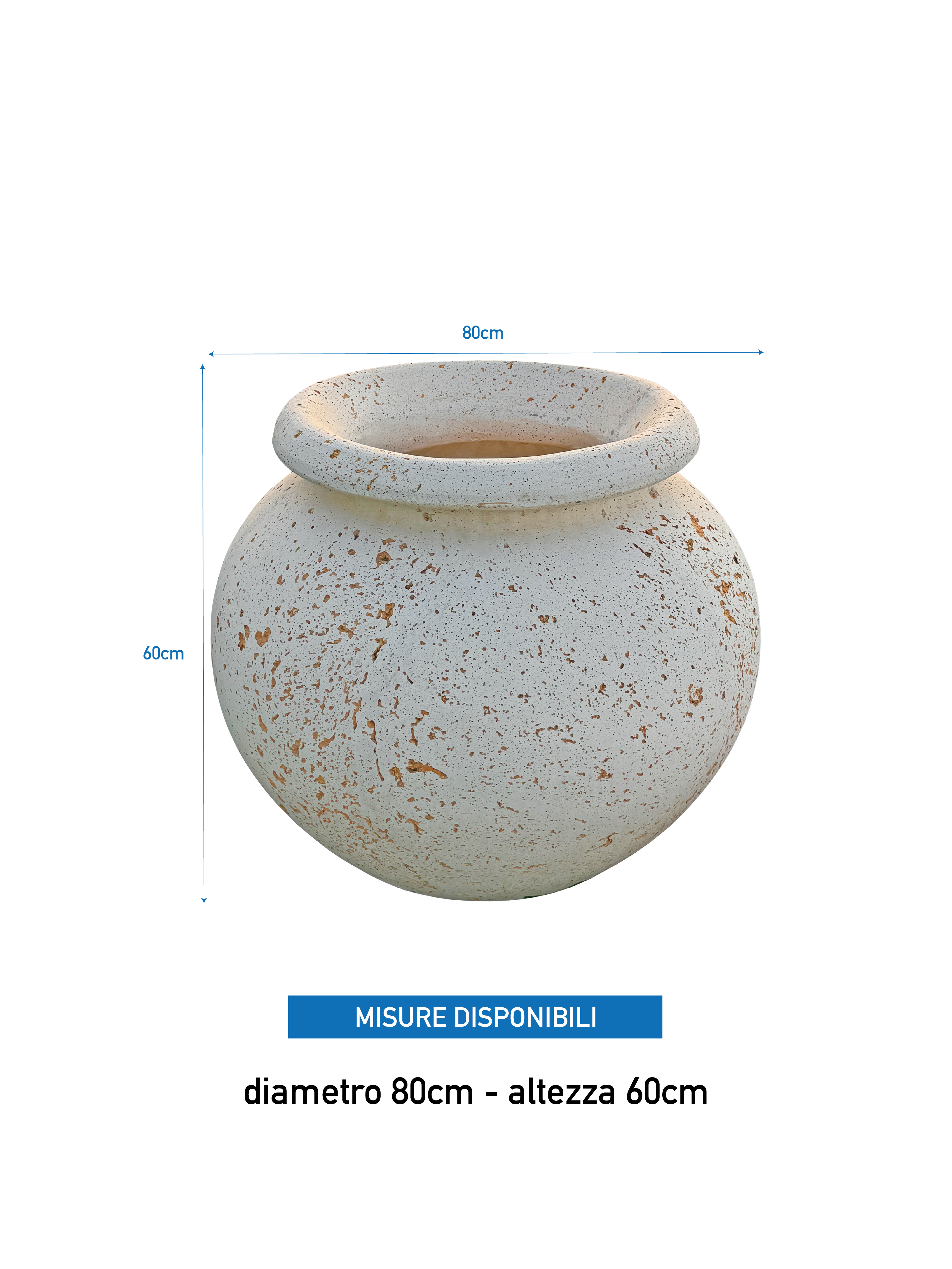 Vaso Giara Grande in Effetto Travertino - Notaro Manufatti