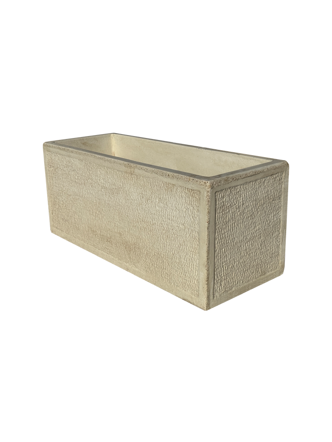 Vaso o Fioriera con Finitura Bocciardata Anticata Beige