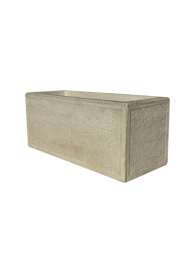 Vaso o Fioriera con Finitura Bocciardata Anticata Beige