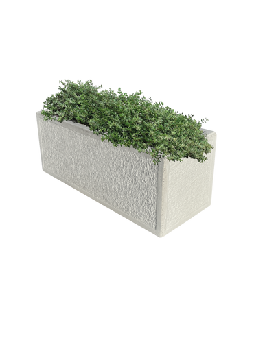 Vaso o Fioriera con Finitura Bocciardata - Bianco - Notaro Manufatti