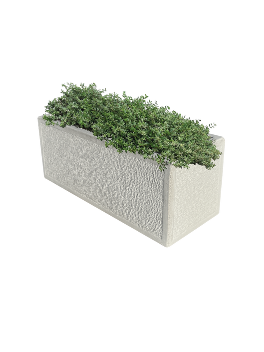 Vaso o Fioriera con Finitura Bocciardata - Bianco - Notaro Manufatti