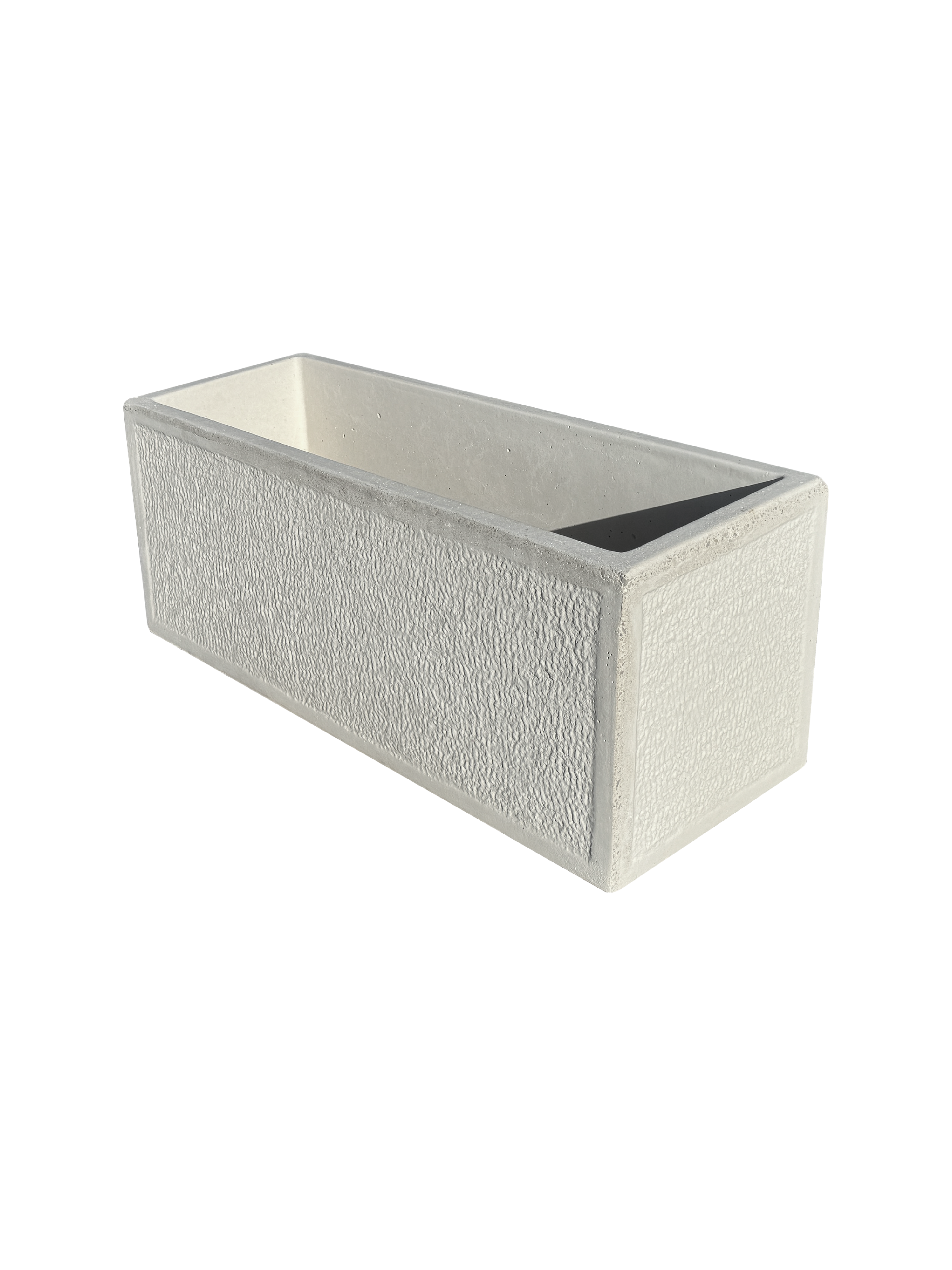 Vaso o Fioriera con Finitura Bocciardata - Bianco - Notaro Manufatti