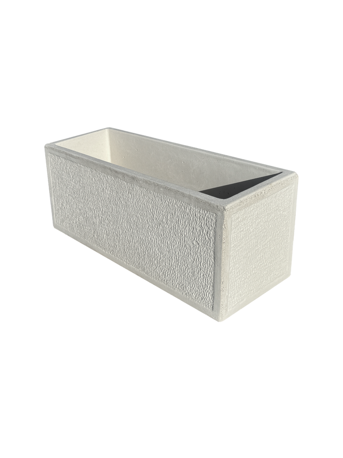 Vaso o Fioriera con Finitura Bocciardata - Bianco
