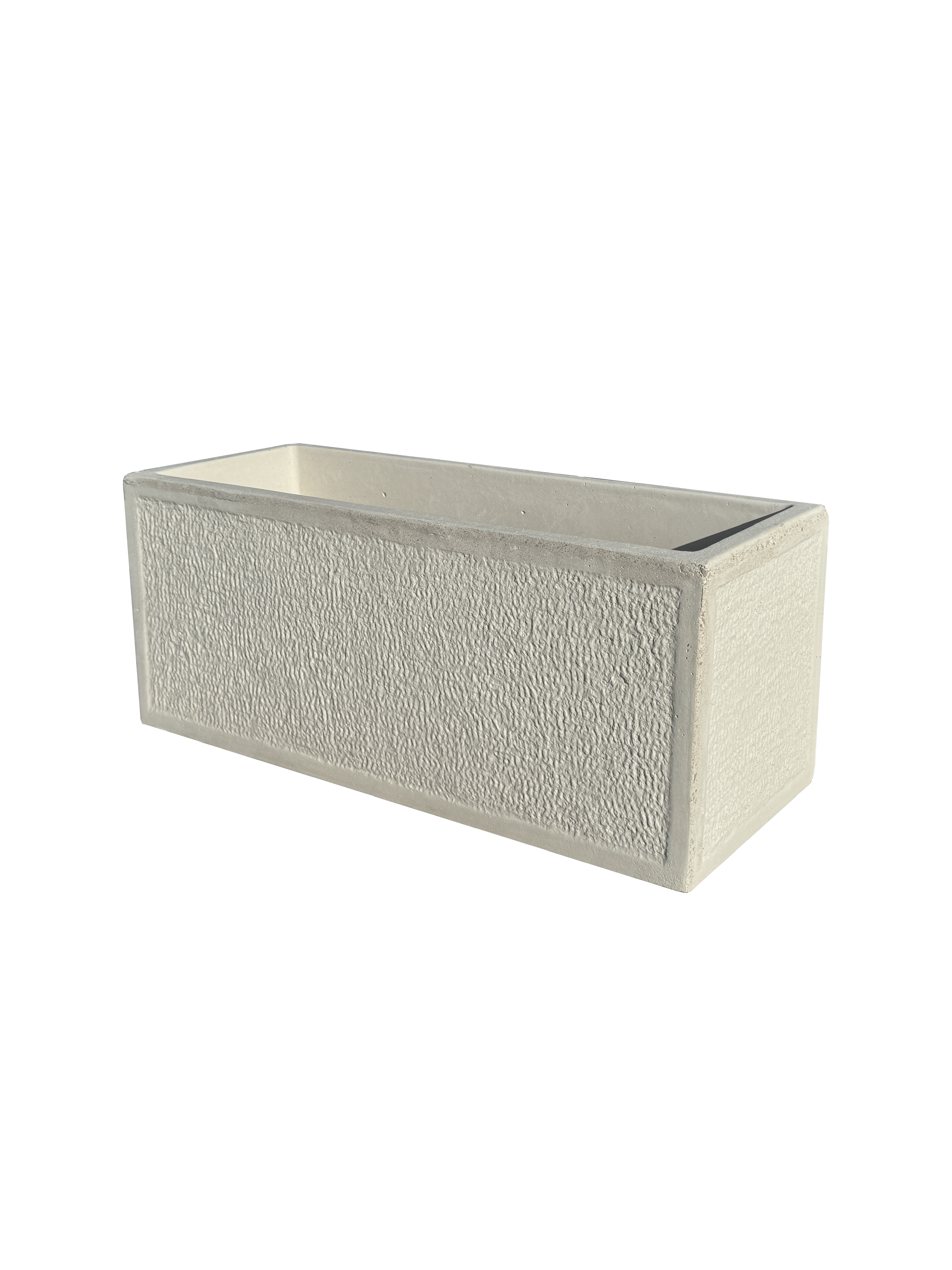 Vaso o Fioriera con Finitura Bocciardata - Bianco - Notaro Manufatti