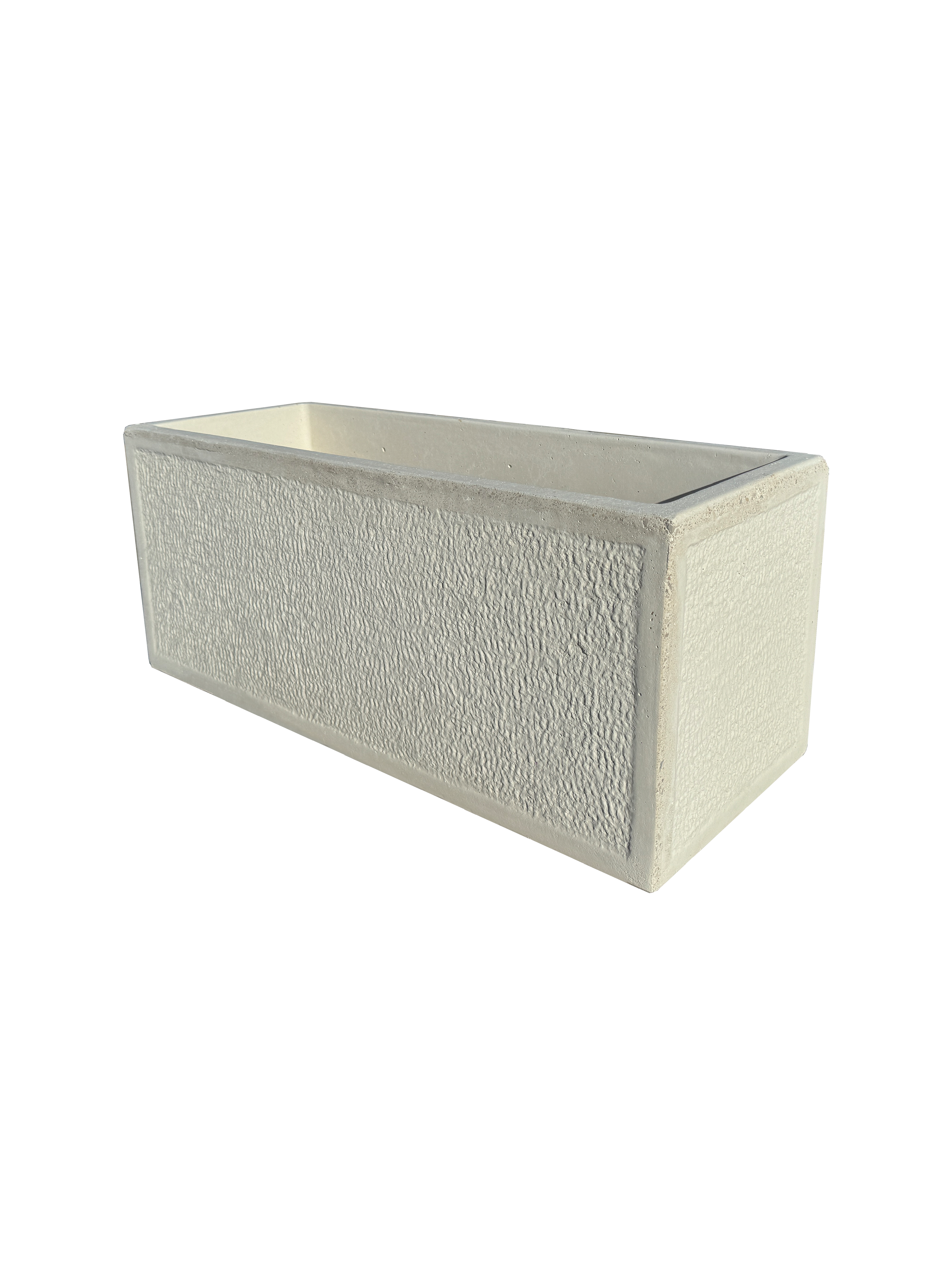 Vaso o Fioriera con Finitura Bocciardata - Bianco - Notaro Manufatti