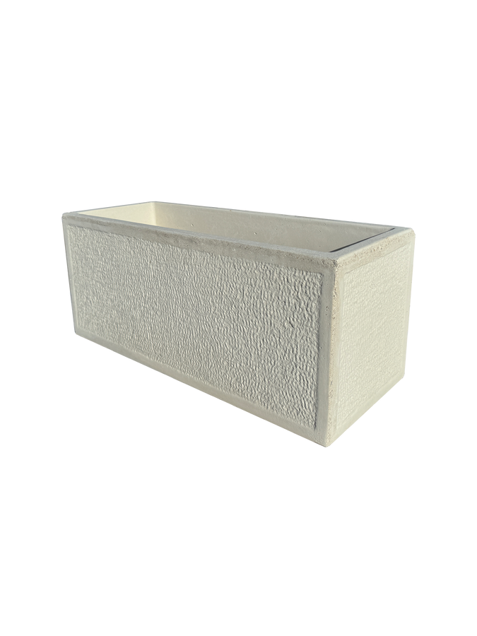 Vaso o Fioriera con Finitura Bocciardata - Bianco
