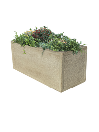 Vaso o Fioriera con Finitura Bocciardata Anticata Beige
