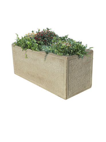 Vaso o Fioriera con Finitura Bocciardata Anticata Beige - Notaro Manufatti