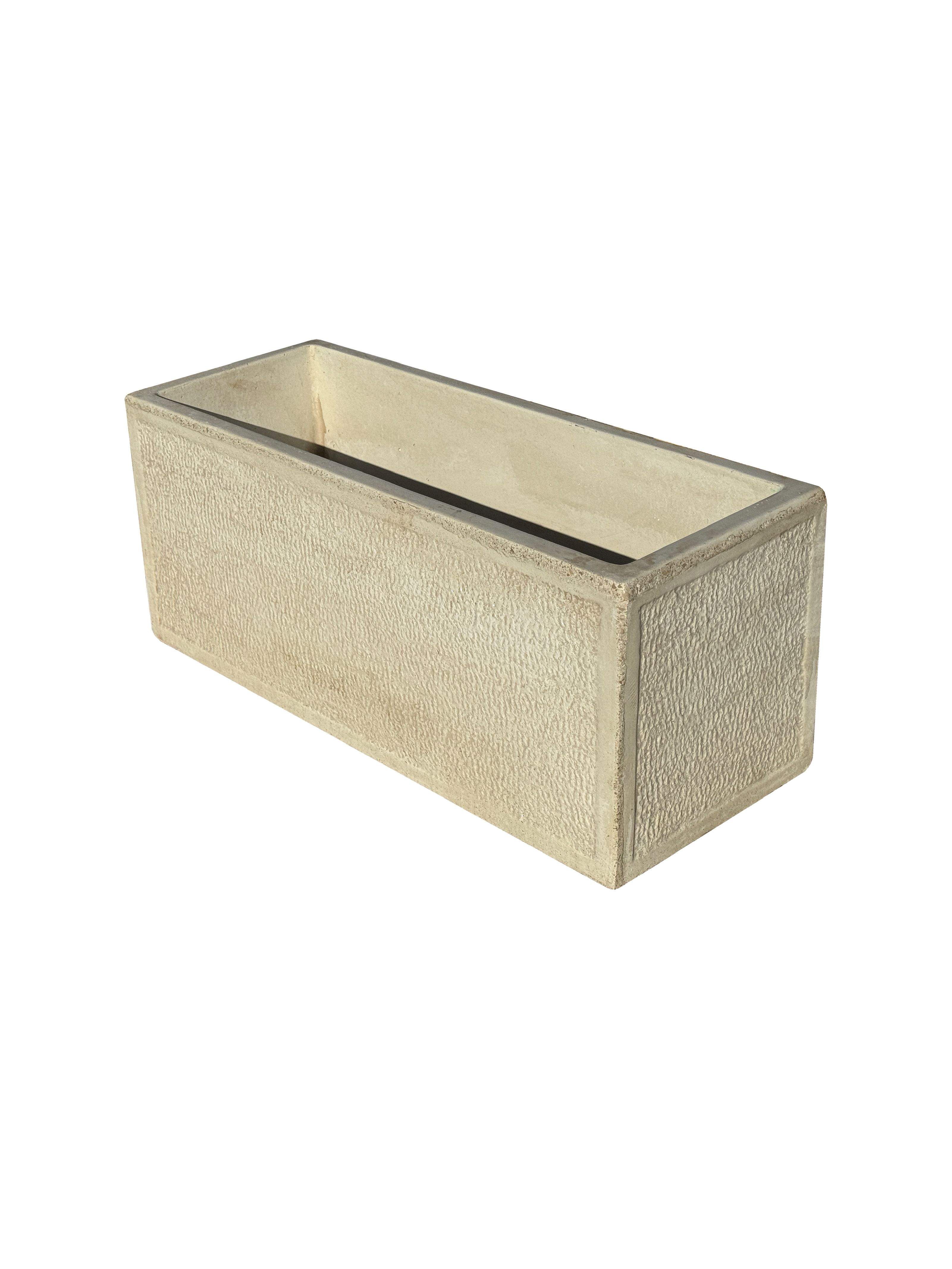 Vaso o Fioriera con Finitura Bocciardata Anticata Beige - Notaro Manufatti