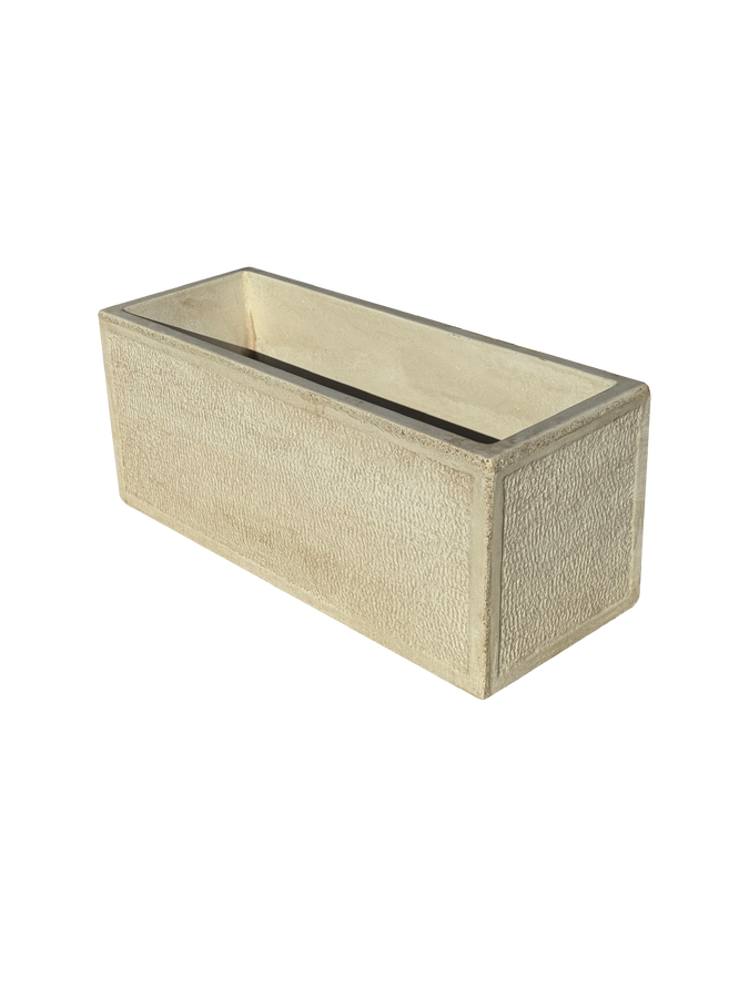 Vaso o Fioriera con Finitura Bocciardata Anticata Beige