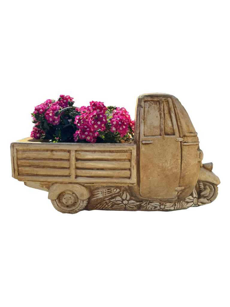 Ape Piaggio Porta Vaso Anticato Giallo - Notaro Manufatti