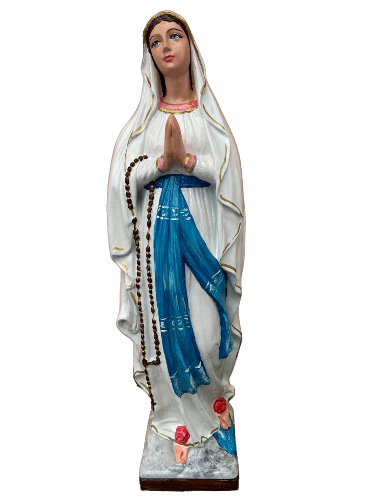 Madonna di Lourdes in Cemento 80 cm – Lavorazione Artigianale a Colori - Notaro Manufatti