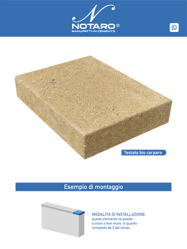 Testata in Bio Carparo con Gocciolatoio: Design e Praticità