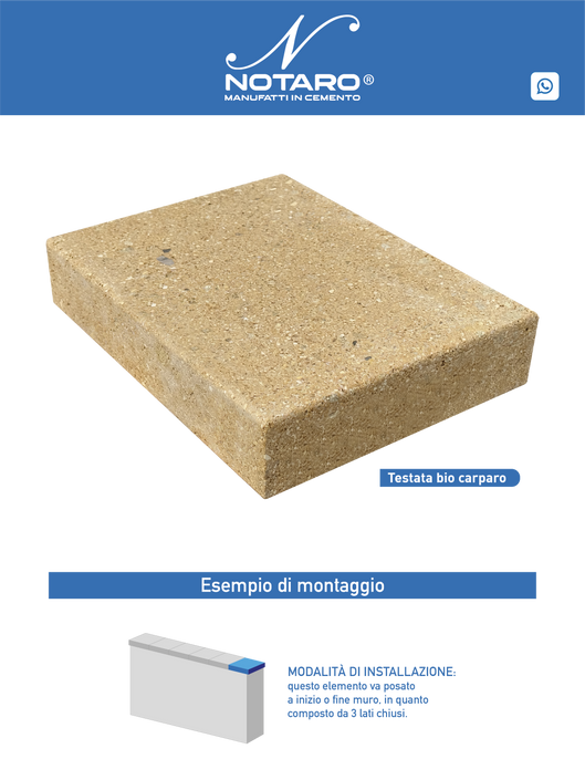 Testata in Bio Carparo con Gocciolatoio: Design e Praticità