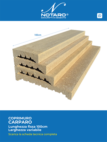 Coprimuro ricostruito Bio Carparo con Gocciolatoio - Notaro Manufatti