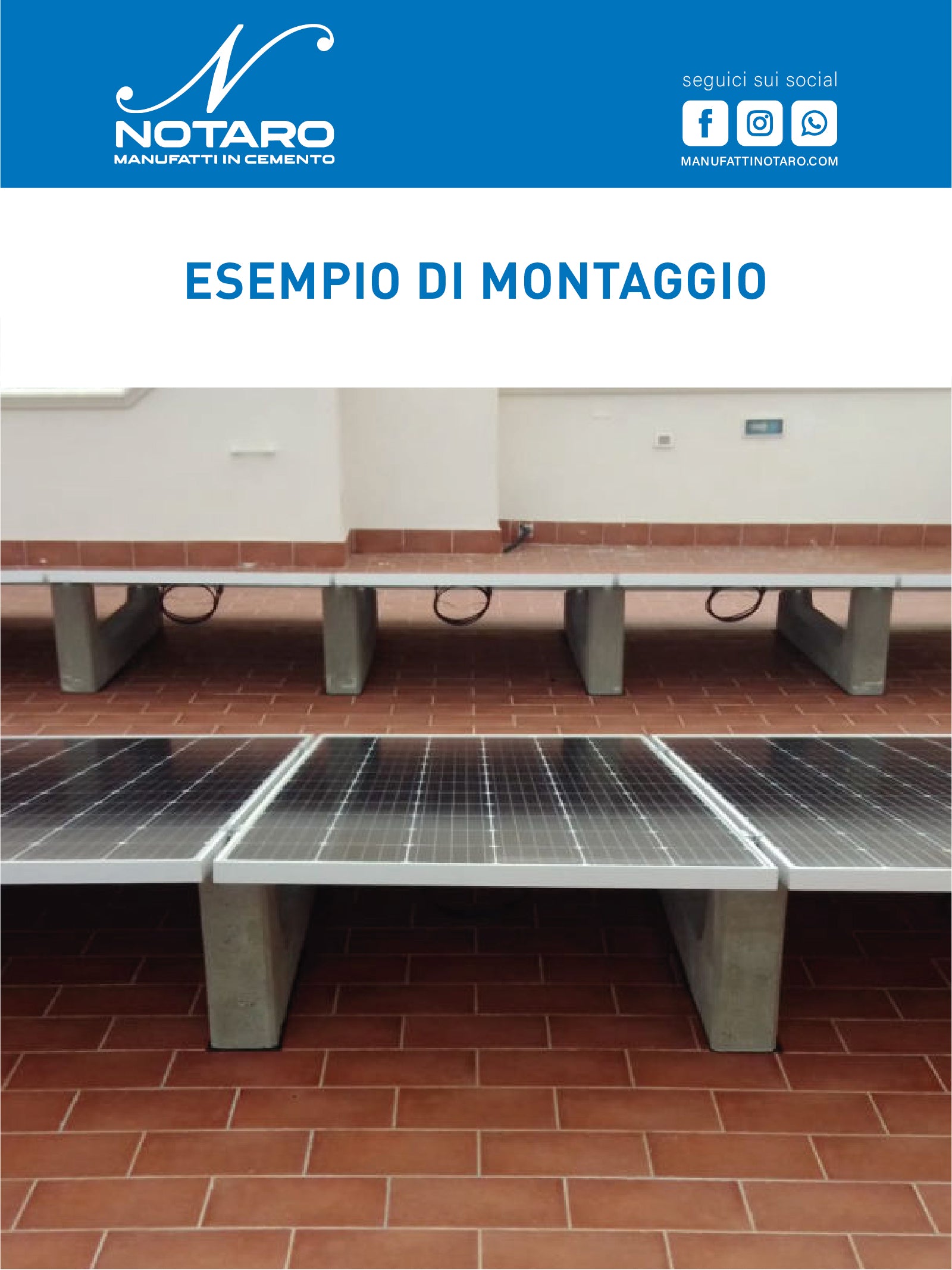 Zavorra per pannelli fotovoltaici 22° - vista laterale
