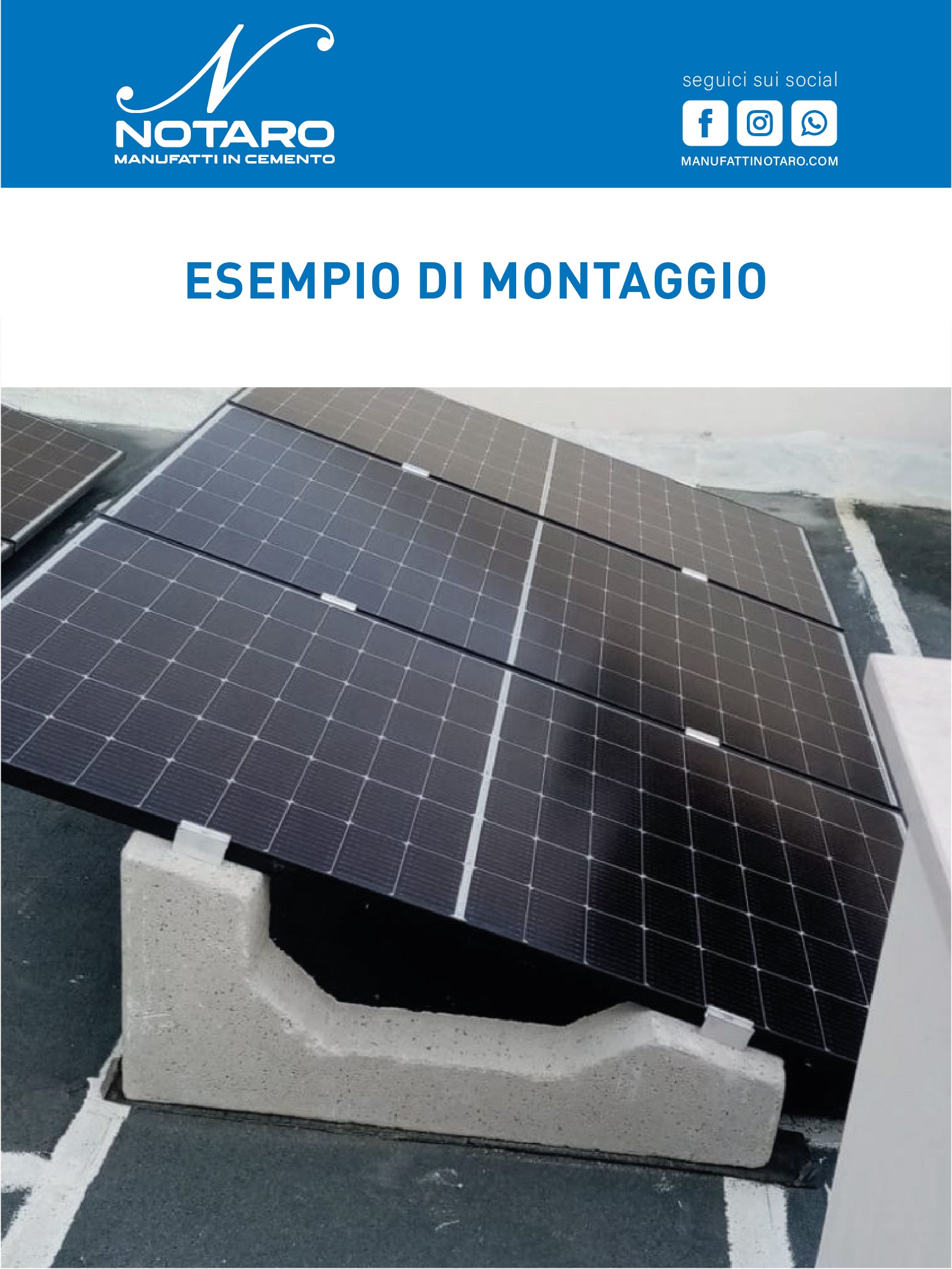 Zavorra per pannelli fotovoltaici 22° - dettaglio dell'alloggiamento