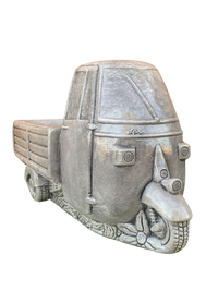 Ape Piaggio Porta Vaso in Cemento Grigio Antichizzato Artigianale