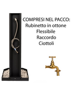 Fontana a Colonna Con Base Esagonale - Antracite - Notaro Manufatti