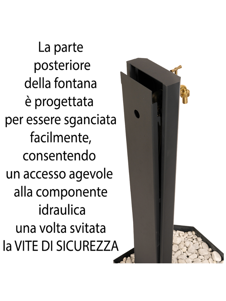Fontana a Colonna Con Base Esagonale - Antracite - Notaro Manufatti