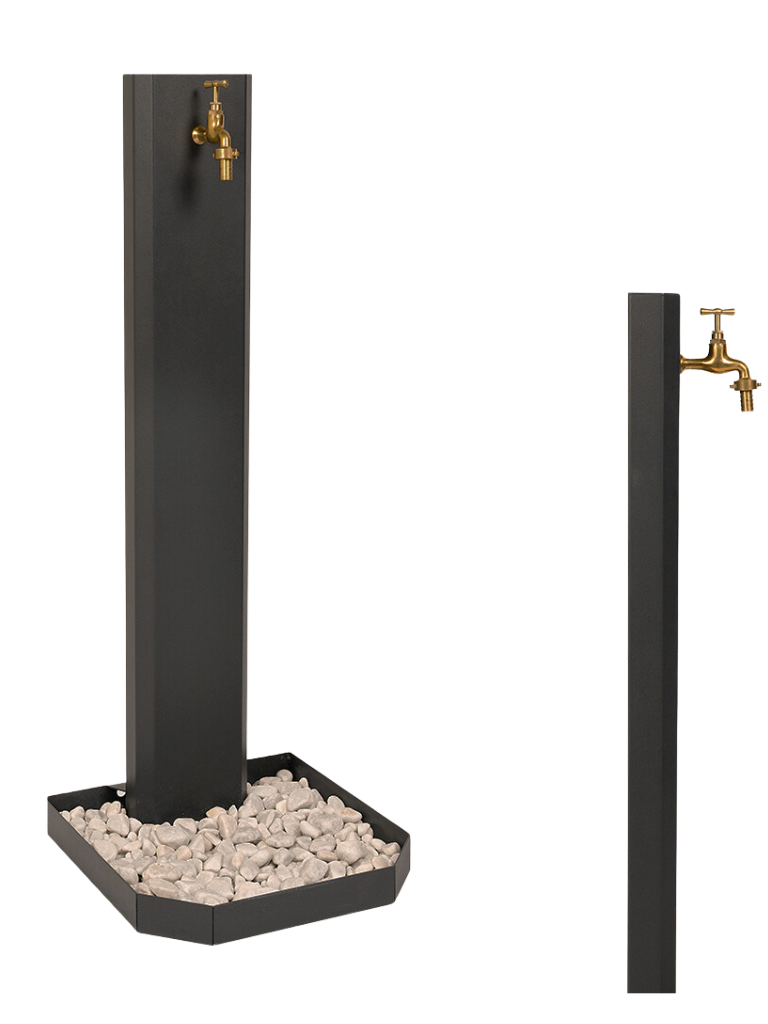 Fontana a Colonna Con Base Esagonale - Antracite - Notaro Manufatti