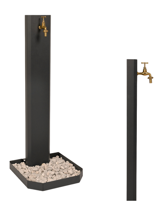 Fontana a Colonna Con Base Esagonale - Antracite - Notaro Manufatti