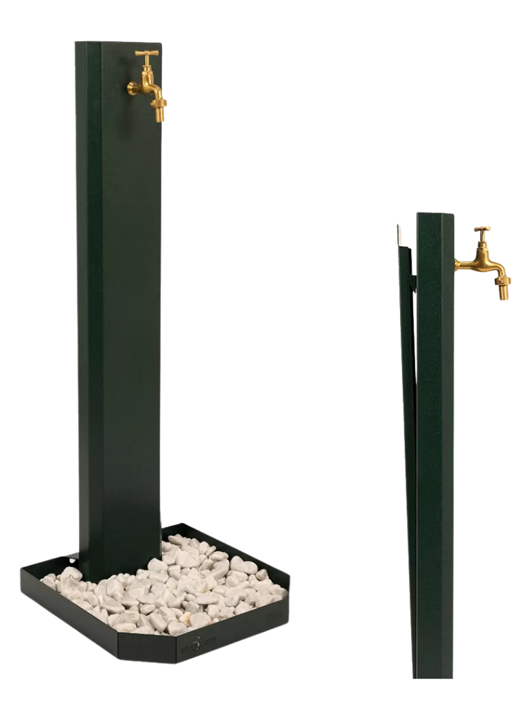 Fontana a Colonna Con Base Esagonale - Verde - Notaro Manufatti