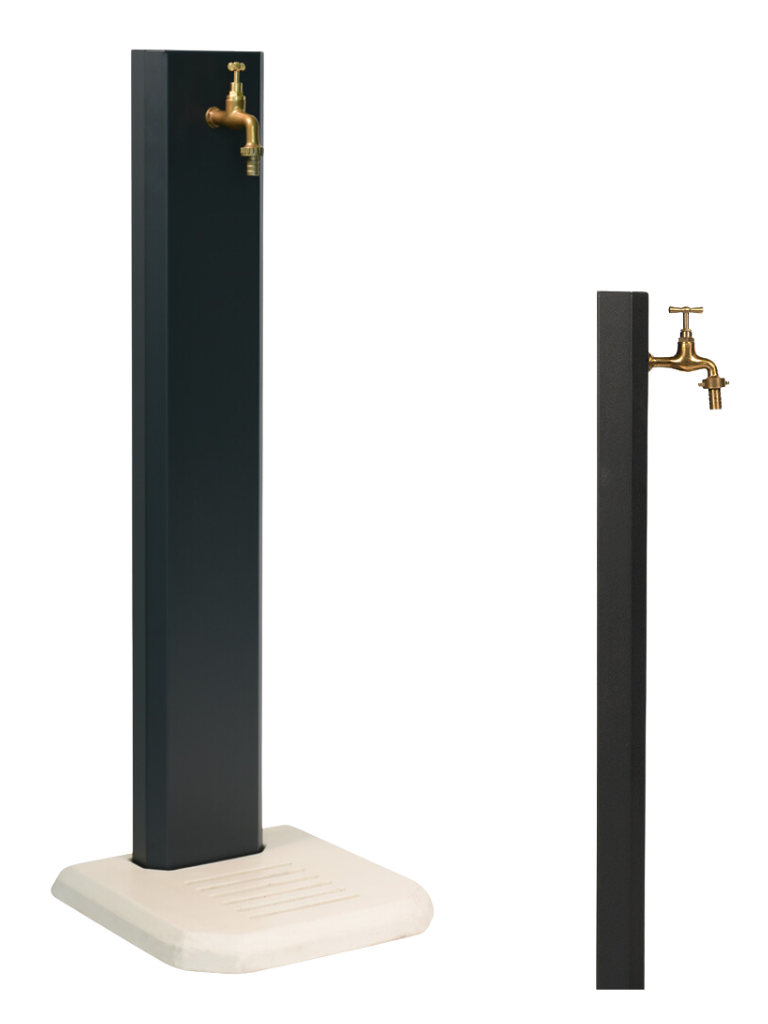 Fontana a Colonna con Base In Cemento - Antracite - Notaro Manufatti