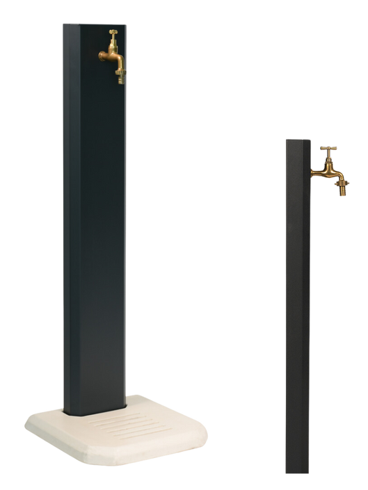 Fontana a Colonna con Base In Cemento - Antracite - Notaro Manufatti